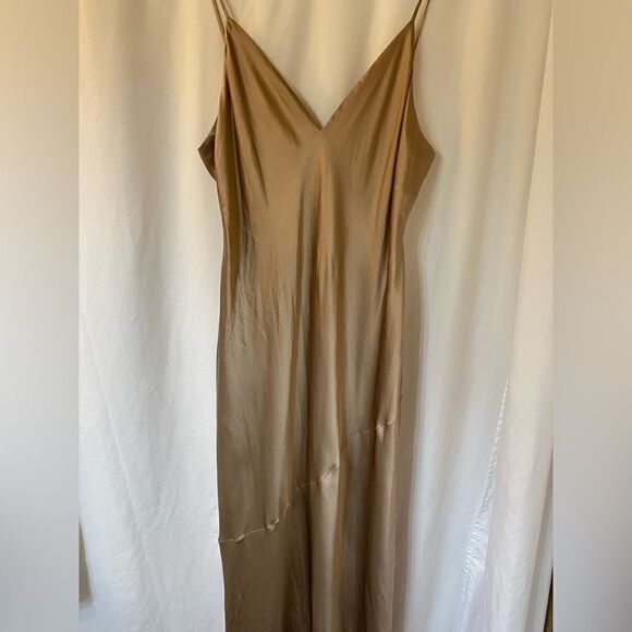 L’AGENCE Serita Maxi V-Neck Bias Dress in Cappuccino Size 16 NWT - Picture 10 of 16